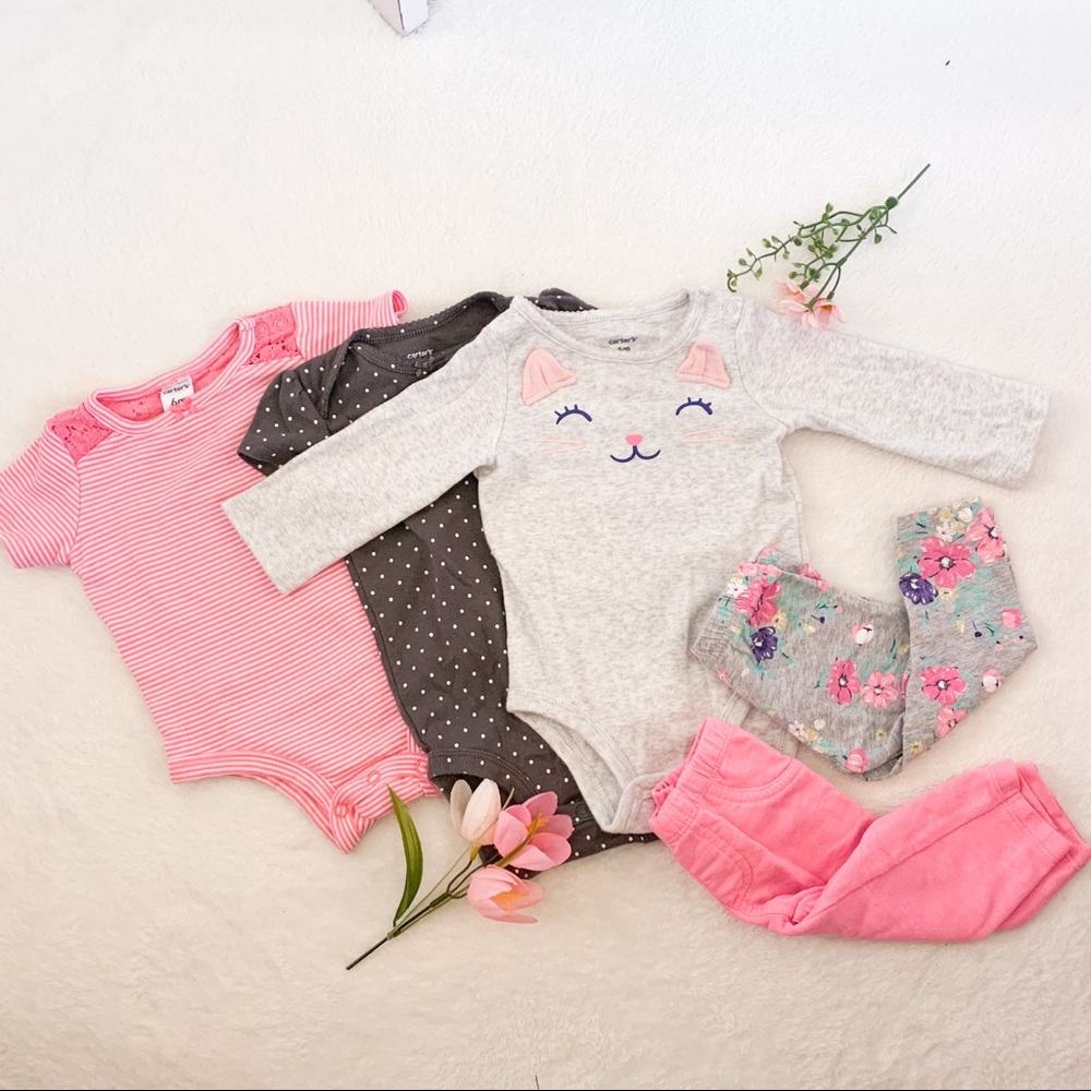 Baby Girl 6 Months Bundle - Bodysuits & Pants